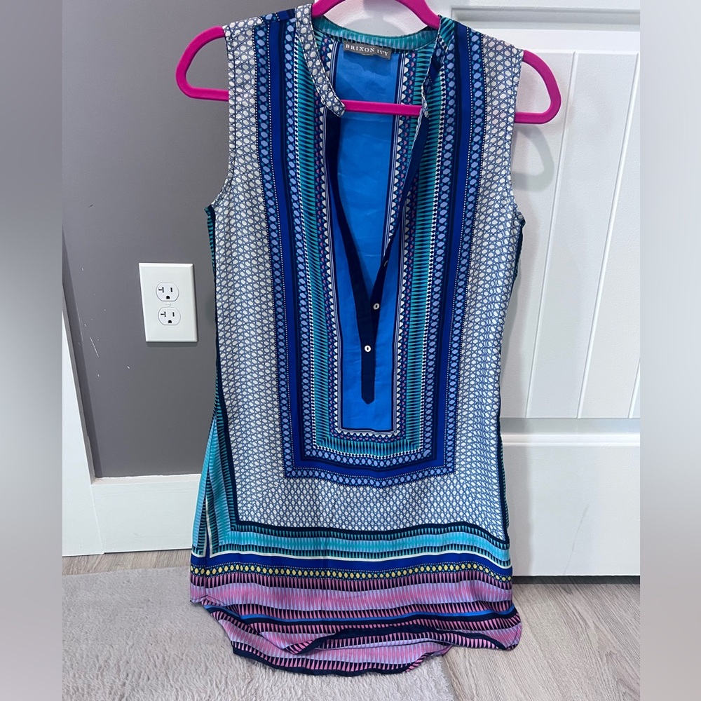 Brixon Ivy Multicolor Geometric Sleeveless Top